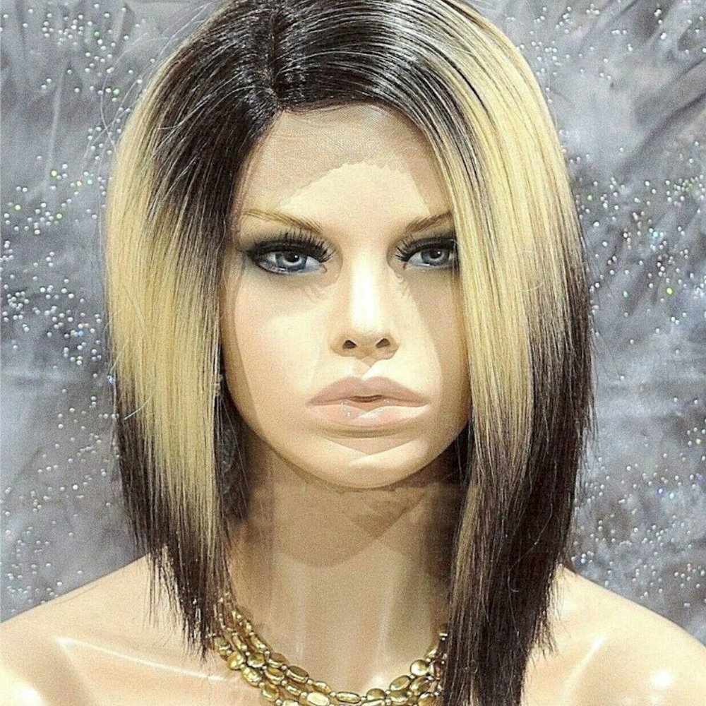 Human Hair Blend Mono, Lace Front Blonde Heat OK